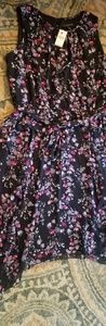 NEW Black Floral Chiffon Lane Bryant dress
